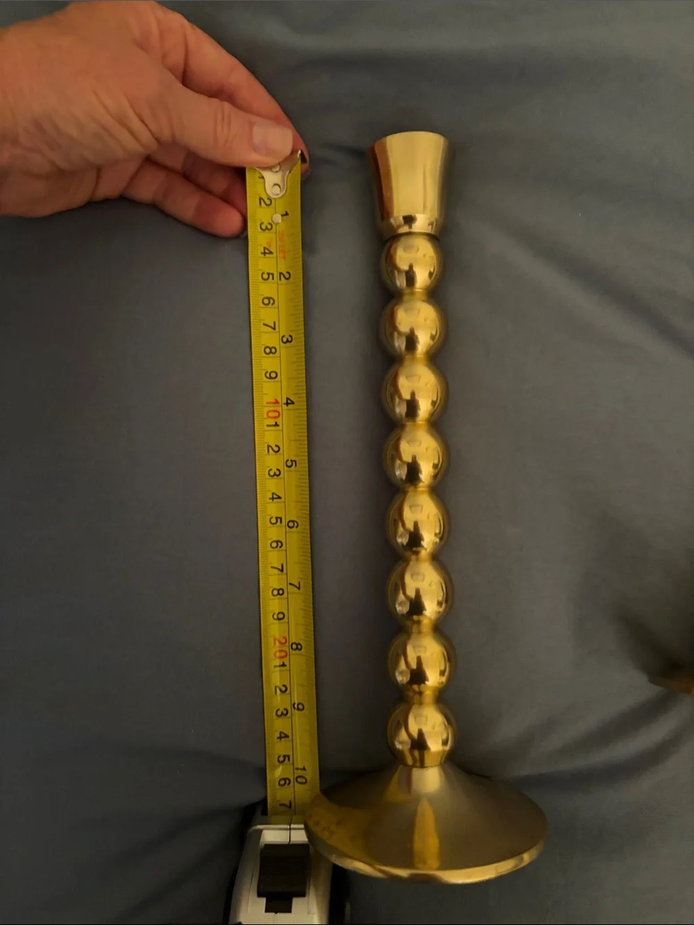 Anthropologie Brass Beaded Candlestick Set - Gold Finish